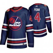 Camiseta Hockey Winnipeg Jets 4 Neal Pionk 2019-20 Heritage Classic Azul