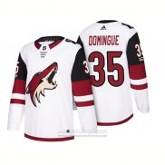 Camiseta Hockey Arizona Coyotes Louis Domingue 35 2018 Season Centennial Patch Team Road Blanco