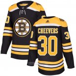 Camiseta Hockey Boston Bruins 30 Gerry Cheevers Primera Autentico Negro