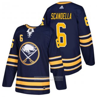 Camiseta Hockey Buffalo Sabres Marco 6 Scandella Primera Autentico 2018 Azul