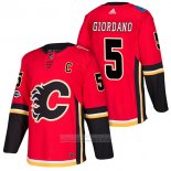 Camiseta Hockey Calgary Flames 5 Mark Giordano Primera Autentico 2018 Rojo