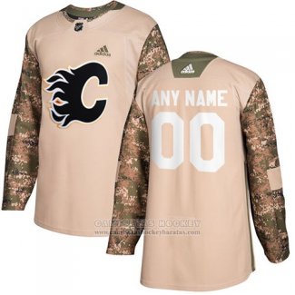 Camiseta Hockey Calgary Flames Camuflaje Autentico 2017 Dia De Los Veteranos Stitched Personalizada