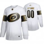 Camiseta Hockey Carolina Hurricanes Personalizada Golden Edition Autentico Blanco