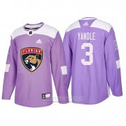 Camiseta Hockey Florida Panthers Keith Yandle 2018 Fights Cancer Violeta