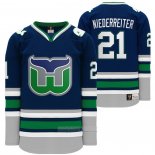 Camiseta Hockey Hartford Whalers Night Nino Niederreiter Heritage Throwback Azul