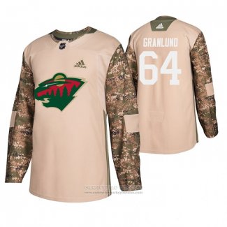 Camiseta Hockey Minnesota Wild Mikael Granlund Dia De Los Veteranos Camuflaje