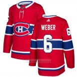 Camiseta Hockey Montreal Canadiens 6 Shea Weber Rojo Primera Autentico Stitched