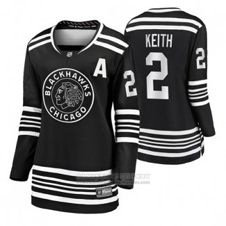 Camiseta Hockey Mujer Chicago Blackhawks Duncan Keith Premier Alterno Negro