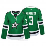 Camiseta Hockey Mujer Dallas Stars 3 John Klingberg Autentico Jugador Verde