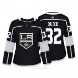 Camiseta Hockey Mujer Los Angeles Kings 32 Jonathan Quick Autentico Jugador Negro