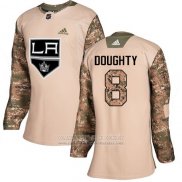 Camiseta Hockey Mujer Los Angeles Kings 8 Drew Doughty Autentico 2017 Dia De Los Veteranos Stitched Camuflaje