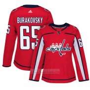 Camiseta Hockey Mujer Washington Capitals 65 Andre Burakovsky Adizero Jugador Primera Rojo