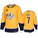 Camiseta Hockey Nashville Predators Yannick Weber Primera Amarillo