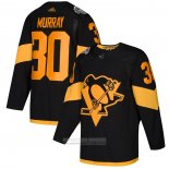 Camiseta Hockey Pittsburgh Penguins 30 Matt Murray Autentico 2019 Stadium Series Negro