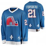 Camiseta Hockey Quebec Nordiques Peter Forsberg Heritage Vintage Replica Azul