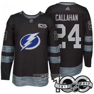 Camiseta Hockey Tampa Bay Lightning 24 Ryan Callahan 2017 100 Aniversario Negro