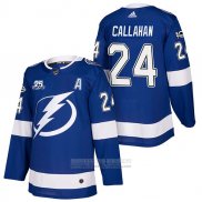 Camiseta Hockey Tampa Bay Lightning 24 Ryan Callahan Autentico Primera 2018 Azul