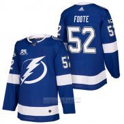 Camiseta Hockey Tampa Bay Lightning 52 Callan Foote Autentico Primera 2018 Azul