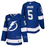 Camiseta Hockey Tampa Bay Lightning 5 Dan Girardi Autentico Primera 2018 Azul