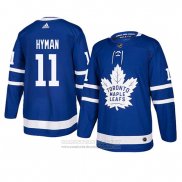 Camiseta Hockey Toronto Maple Leafs Zach Hyman Autentico Primera Azul