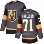 Camiseta Hockey Vegas Golden Knights 71 William Karlsson Gris Primera Autentico Stitched