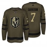 Camiseta Hockey Vegas Golden Knights 7 Jason Garrison Verde Militar