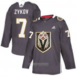 Camiseta Hockey Vegas Golden Knights Valentin Zykov Dia De Los Muertos Gris