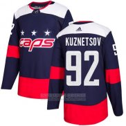 Camiseta Hockey Washington Capitals 92 Evgeny Kuznetsov Azul Autentico 2018 Stadium Series Stitched