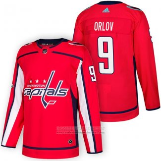 Camiseta Hockey Washington Capitals 9 Dmitry Orlov Autentico Primera 2018 Rojo