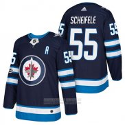 Camiseta Hockey Winnipeg Jets 55 Mark Scheifele Autentico Primera 2018 Azul