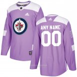 Camiseta Hockey Winnipeg Jets Personalizada Violeta