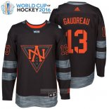 Camiseta Hockey America del Norte Johnny Gaudreau 13 Premier 2016 World Cup Negro