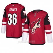 Camiseta Hockey Arizona Coyotes Christian Fischer Maroon Autentico Primera