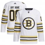 Camiseta Hockey Boston Bruins 100th Anniversary Primegreen Autentico Personalizada Blanco