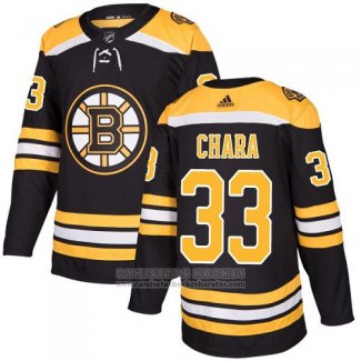 Camiseta Hockey Boston Bruins 33 Zdeno Chara Negro Primera Autentico Stitched