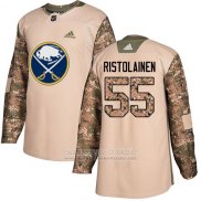 Camiseta Hockey Buffalo Sabres 55 Rasmus Ristolainen Camuflaje Autentico 2017 Dia De Los Veteranos Stitched