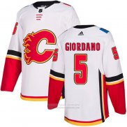 Camiseta Hockey Calgary Flames 5 Mark Giordano Road Autentico Blanco