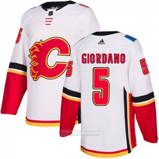 Camiseta Hockey Calgary Flames 5 Mark Giordano Road Autentico Blanco