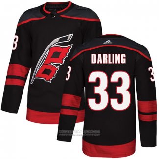 Camiseta Hockey Carolina Hurricanes 33 Scott Darling Autentico Alterno Negro