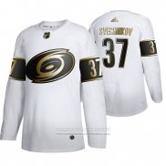 Camiseta Hockey Carolina Hurricanes Andrei Svechnikov Golden Edition Blanco