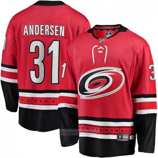 Camiseta Hockey Carolina Hurricanes Frederik Andersen Primera Breakaway Rojo