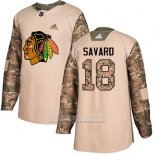 Camiseta Hockey Chicago Blackhawks 18 Denis Savard Camuflaje Autentico 2017 Dia De Los Veteranos Stitched