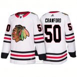 Camiseta Hockey Chicago Blackhawks 50 Corey Crawford Segunda 2018 Blanco