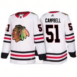 Camiseta Hockey Chicago Blackhawks 51 Brian Campbell Segunda 2018 Blanco