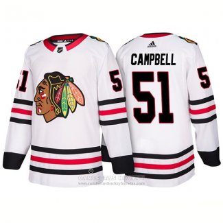 Camiseta Hockey Chicago Blackhawks 51 Brian Campbell Segunda 2018 Blanco