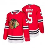 Camiseta Hockey Chicago Blackhawks 5 Connor Murphy Primera Autentico 2018 Rojo