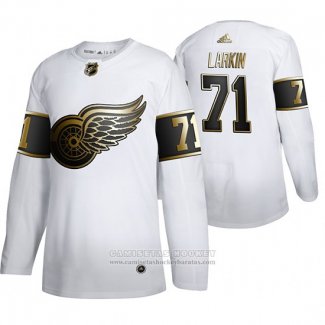 Camiseta Hockey Detroit Red Wings Dylan Larkin Golden Edition Blanco