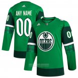 Camiseta Hockey Edmonton Oilers 2023 St. Patrick's Day Autentico Personalizada Verde