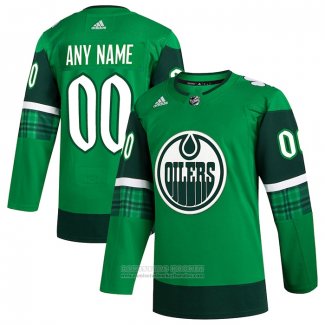 Camiseta Hockey Edmonton Oilers 2023 St. Patrick's Day Autentico Personalizada Verde