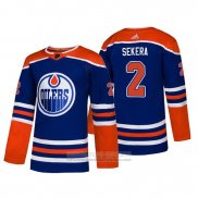 Camiseta Hockey Edmonton Oilers Andrej Sekera Alterno Autentico Azul